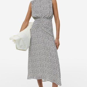 [NWT] H&M Patterned Chiffon Dress Cream/dotted